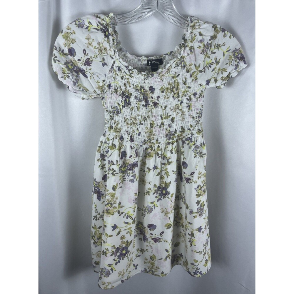Art Class Size Small Floral Smokie Bodice Girl Desss Cottage Multicolor